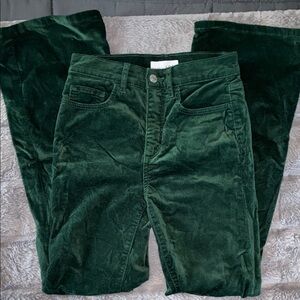Loft Green Velvet Pants